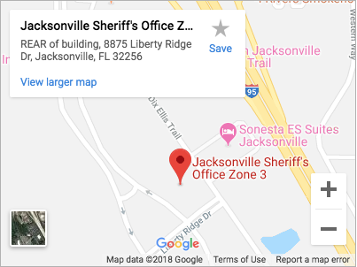 Google Maps screenshot of JSO Zone 3 Substation