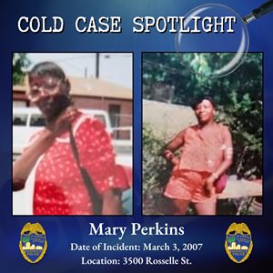 Cold Case Spotlight: Mary Perkins. Date of Incident: March 3, 2007.