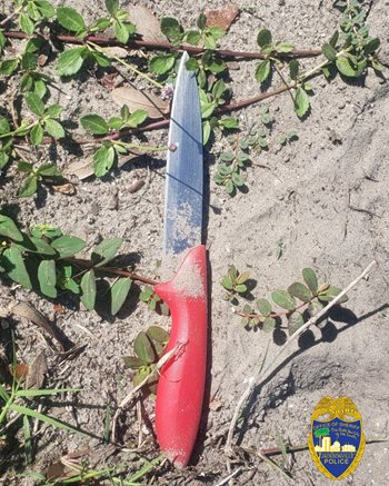 Knife recovered at the scene